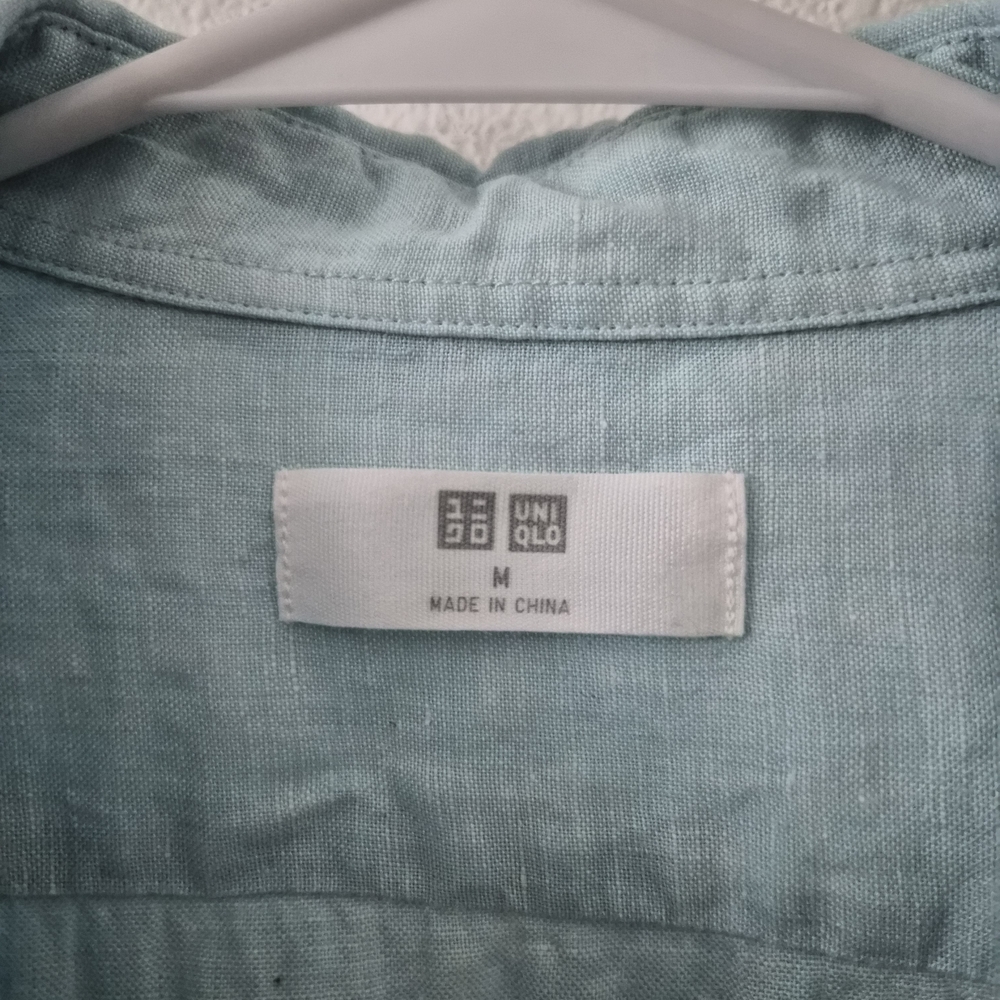 Uniqlo Mint Green Linen Shirt - Picture 3 of 5